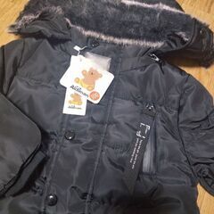 aidiman☆新品タグ付き！ファー付きフードダウンコート[ブラック/サイズ100]の画像