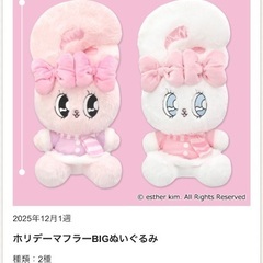 新作♡新品タグ付 エスターバニーBIGぬいぐるみコンプリート2種セットの画像