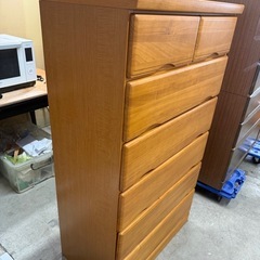 ナチュラル色　木製チェスト　6段タンスの画像