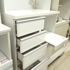 ニトリ NITORI 食器棚 キッチンボード クリスナ KRISNA80KB-WH ホワイト 耐震ロック付 /札幌市清田区の画像