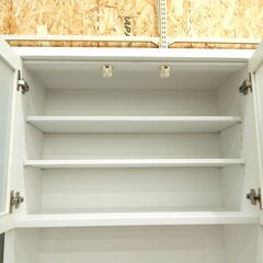 ニトリ NITORI 食器棚 キッチンボード クリスナ KRISNA80KB-WH ホワイト 耐震ロック付 /札幌市清田区の画像