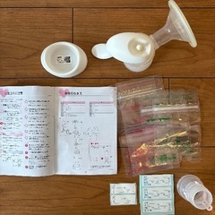 ピジョン　母乳アシスト手動さく乳器　母乳フリーザーパックアダプタ　中古の画像