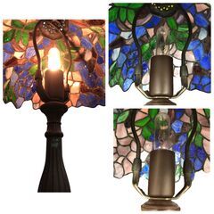 25R538 ジ4 ステンドグラスランプ スタンドライト アンティーク インテリア 照明 中古品の画像