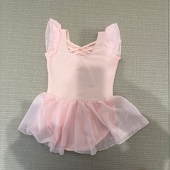 ピンク フリル付きバレエレオタードの画像