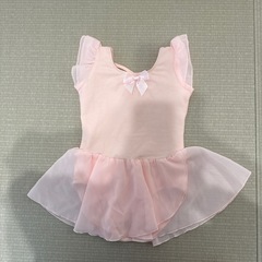 ピンク フリル付きバレエレオタードの画像