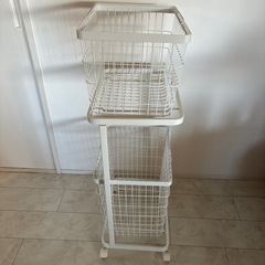 Tower  洗濯ラック　ランドリーラック　洗濯カゴ　ホワイトの画像