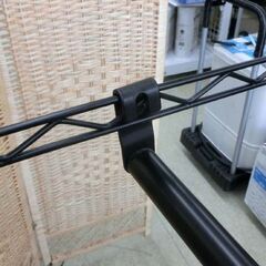 ワードローブ メタルラック キャスター付き ブラウン ハンガーポール付き 茶系 バー2本 棚板2枚 札幌市 西野店の画像