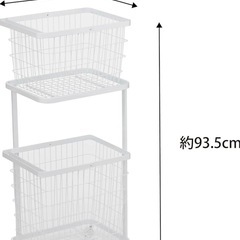 Tower  洗濯ラック　ランドリーラック　洗濯カゴ　ホワイトの画像