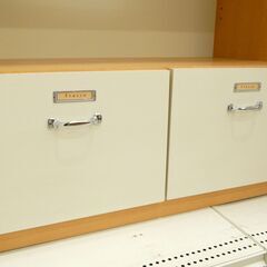 Fresco 本棚 ブックシェルフ オープン棚 引出し付き 背板有り 幅84cm 北欧風  /札幌市清田区の画像