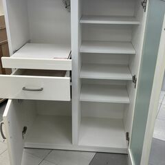 ★リユースのサカイ千葉中央店★  レンジ台 ホワイト H115×D40×W80 クリーニング済み TC5741の画像