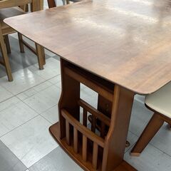 ★リユースのサカイ千葉中央店★  ダイニングセット ブラウン H72×D75×W90-120 クリーニング済み TC5750の画像