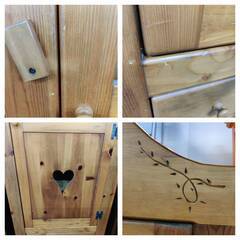 【愛品倶楽部柏店】enfant アンファン 縦型カントリー調キャビネット 日本産のカントリー家具の画像