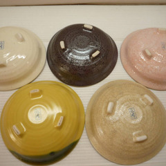 ☆▲仁峰　絵変り　三ツ足　小鉢揃　小鉢　食器　三つ足　皿　鉢　陶器　共箱　gの画像
