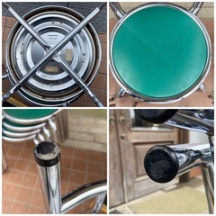 背もたれ付き丸椅子　チェア　グリーン　中古品　1点550円　在庫10点の画像