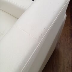 ★リユースのサカイ水戸店★  ２人掛けソファー ホワイト H70×D63×W115 クリーニング済み MT6682の画像