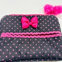 ミニーちゃん ポーチ ティッシュ入れ  水玉 ドット柄の画像