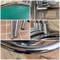 背もたれ付き丸椅子　チェア　グリーン　中古品　1点550円　在庫10点の画像