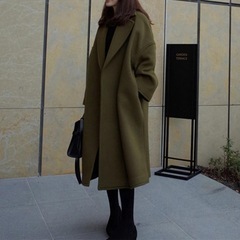 【新品】チェスターコート レディース コート ロングコート アウター 長袖 ロング丈 無地 おしゃれ 気質 シンプル ゆったり の画像