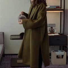 【新品】チェスターコート レディース コート ロングコート アウター 長袖 ロング丈 無地 おしゃれ 気質 シンプル ゆったり の画像