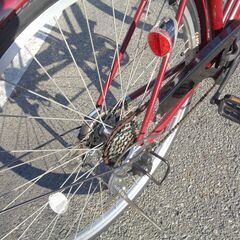 COCOBLACK 27インチ 6速オートライト 軽快車 赤 【267】の画像