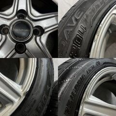 【DUNLOP ENASAVE EC204 175/60R16】夏タイヤ【BALMINUM V5 16インチ 6J4HPCD100+45】21年製 バリ溝 ラクティス等　(MTN754)クレジットカード QRコード決済可能の画像