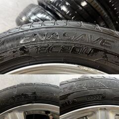 【DUNLOP ENASAVE EC204 175/60R16】夏タイヤ【BALMINUM V5 16インチ 6J4HPCD100+45】21年製 バリ溝 ラクティス等　(MTN754)クレジットカード QRコード決済可能の画像