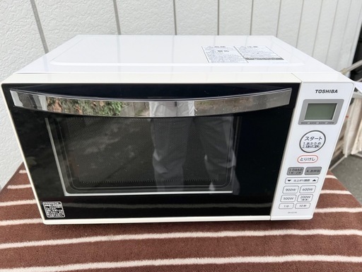 ■東芝 電子レンジ フラット庫内 縦開き 2019年製■TOSHIBA ER-SS17A 単機能電子レンジ フラットテーブル■オレンジ