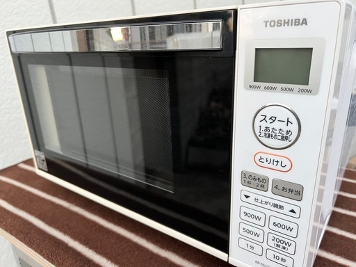 ■東芝 電子レンジ フラット庫内 縦開き 2019年製■TOSHIBA ER-SS17A 単機能電子レンジ フラットテーブル■オレンジ 一人暮らしならこれ買えば失敗しない！コスパ最強「東芝 電子レンジ 