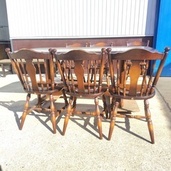 DW東(1212i1) キツツキ 飛騨産業 ダイニングセット 6人用 椅子6脚 テーブル の画像