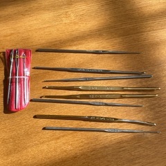 【決まりました】かぎ棒・レース針の8本セット＋3本ケース付きの画像