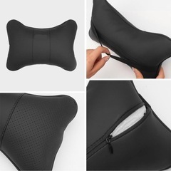 新品未使用　　ヘッドレストクッション　首枕　車　収納ケース　スリムタイプの画像