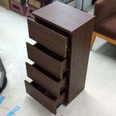 ニトリ 薄型収納 ソティル 40 MBR 幅40×奥30×高85cm タンス チェスト 4段 衣類 収納 家具 札幌市 中央区 南12条の画像