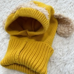 アニマルフード 耳付きニット帽 スヌードの画像