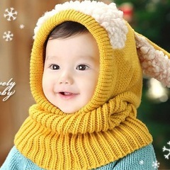 アニマルフード 耳付きニット帽 スヌードの画像