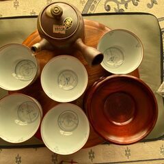 未使用 新品 値札付きの 茶びつ、急須、湯飲み、茶托を、使いませんか？の画像