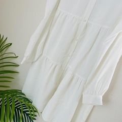 レディースフリルシャツワンピースの画像