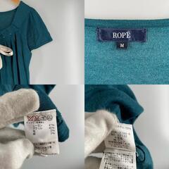 ROPE' ロペ 半袖ニット レーヨン ブルー レディース M【古着】【中古】の画像