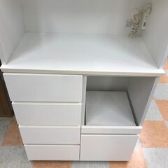 ＼家具＊家電のお店／【ｼﾞｬﾝｸﾞﾙｼﾞｬﾝｸﾞﾙ石川金沢店】キッチンボード ホワイト   W(幅)80×D(奥行き)40×H(高さ)190cmの画像