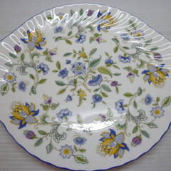 ☆▲ミントン　Minton　英国製　ハドンホールブルー　Ｂ＆Ｂ　プレート　約２７ｃｍ　皿　大皿　食器　花絵　gの画像