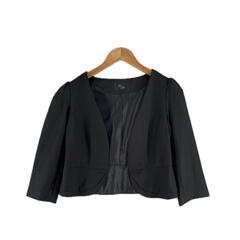 Ray Beams レイビームス ノーカラージャケット ポリエステル ブラック レディース【古着】【中古】の画像