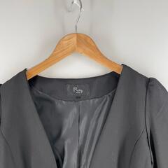 Ray Beams レイビームス ノーカラージャケット ポリエステル ブラック レディース【古着】【中古】の画像