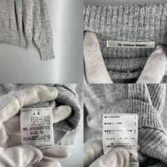 le coeur blanc ルクールブラン 長袖ニット アクリル/ポリエステル グレー レディース 38【古着】【中古】の画像