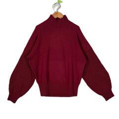 MOUSSY マウジー 長袖ニット ナイロン ワインレッド レディース F【古着】【中古】の画像