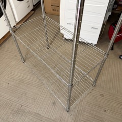 【美品‼️】90cm幅メタルラック ワードローブ ハンガーラック 棚板付き♪の画像