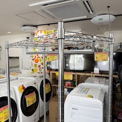 【美品‼️】90cm幅メタルラック ワードローブ ハンガーラック 棚板付き♪の画像