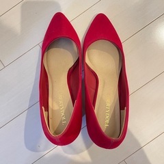 LLサイズ チャンキーヒール スエード調の画像