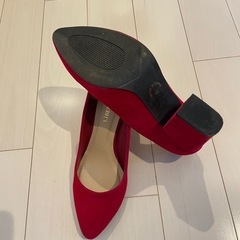 LLサイズ チャンキーヒール スエード調の画像