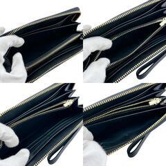コーチ C4452 長財布 カーキ×ブラック  COACH ロングジップ アラウンド シグネチャーの画像