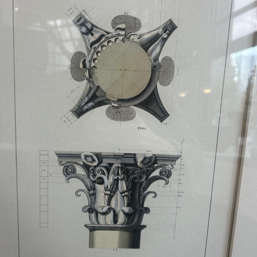 額縁付き絵画3枚セット　建築画50✖️61センチ　おしゃれ　ホテル絵画