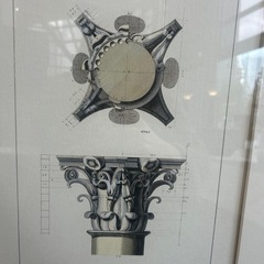 額縁付き絵画3枚セット　建築画50✖️61センチ　おしゃれ　ホテル絵画の画像